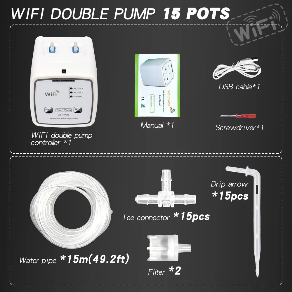 Smart WiFi Watering System with Double Pump Automation - Smarsty