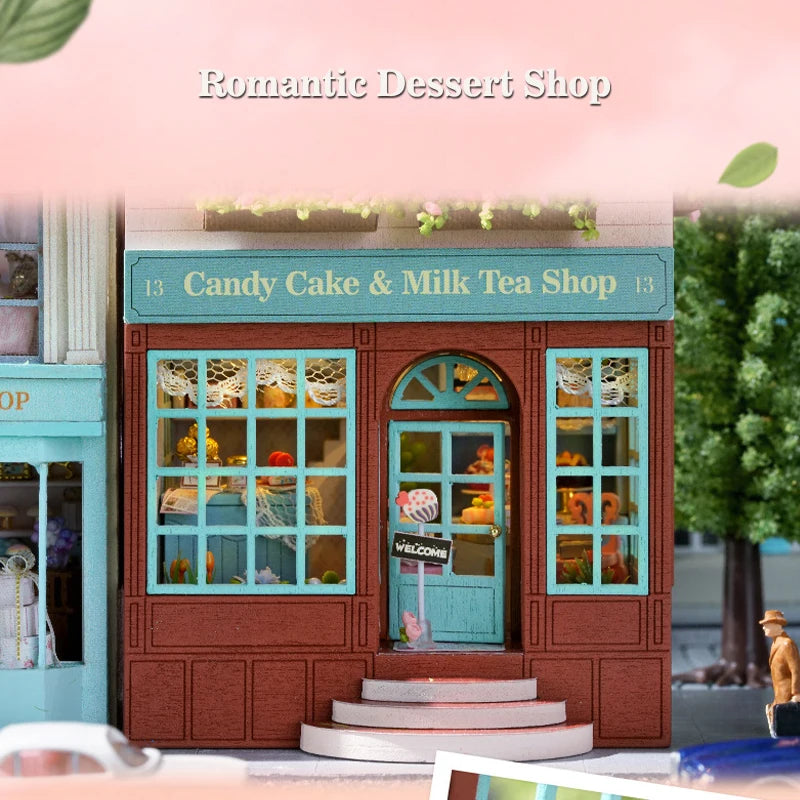 Diy Mini Wooden Dollhouse With Furniture Light Doll House Casa Assembly Model Pink Princess Villa Architecture Kit Toys Birthday by Smarsty