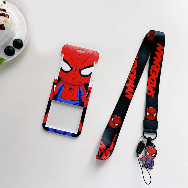 Disney Superhero ID Card Holder Neck Strap Pendant Cool Boys Door Badge Holder Lanyards Keychain Men Work Credential Case Gift - Smarsty