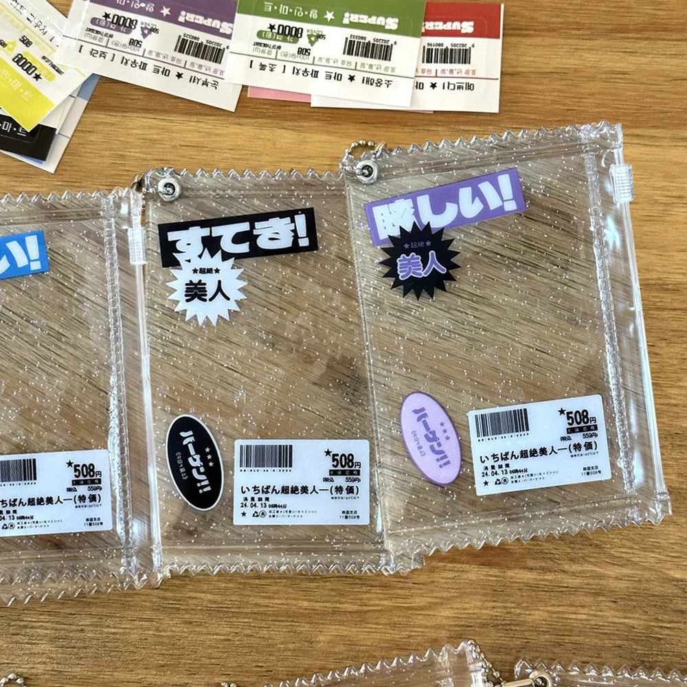 INS Transparent Candy Bag Badge Holder Korean Photocard Holder Display Bag Pendant Idol Photo Card Protective Cover Card Holder