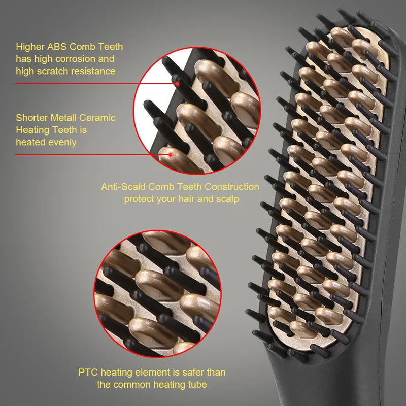 Electric Hot Comb Straightener for Quick Beard Care - Smarsty