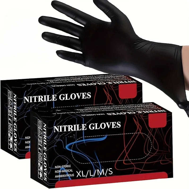 20/50/100PCS Disposable Black Nitrile Gloves for Household Use Latex Free Powder Free Cleaning Gloves Tattoo Hairdressing Tools - Smarsty