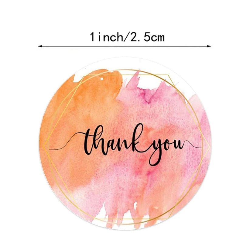50-500pcs 1inch Blue Thank You Stickers For Envelope Sealing Labels Stationery Supplies Handmade Wedding Gift Decoration Sticker - Smarsty