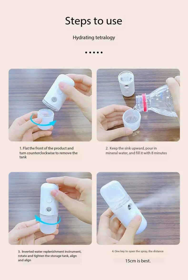 White Hydration Meter Nano Spray for Accurate Face Hydration - Smarsty