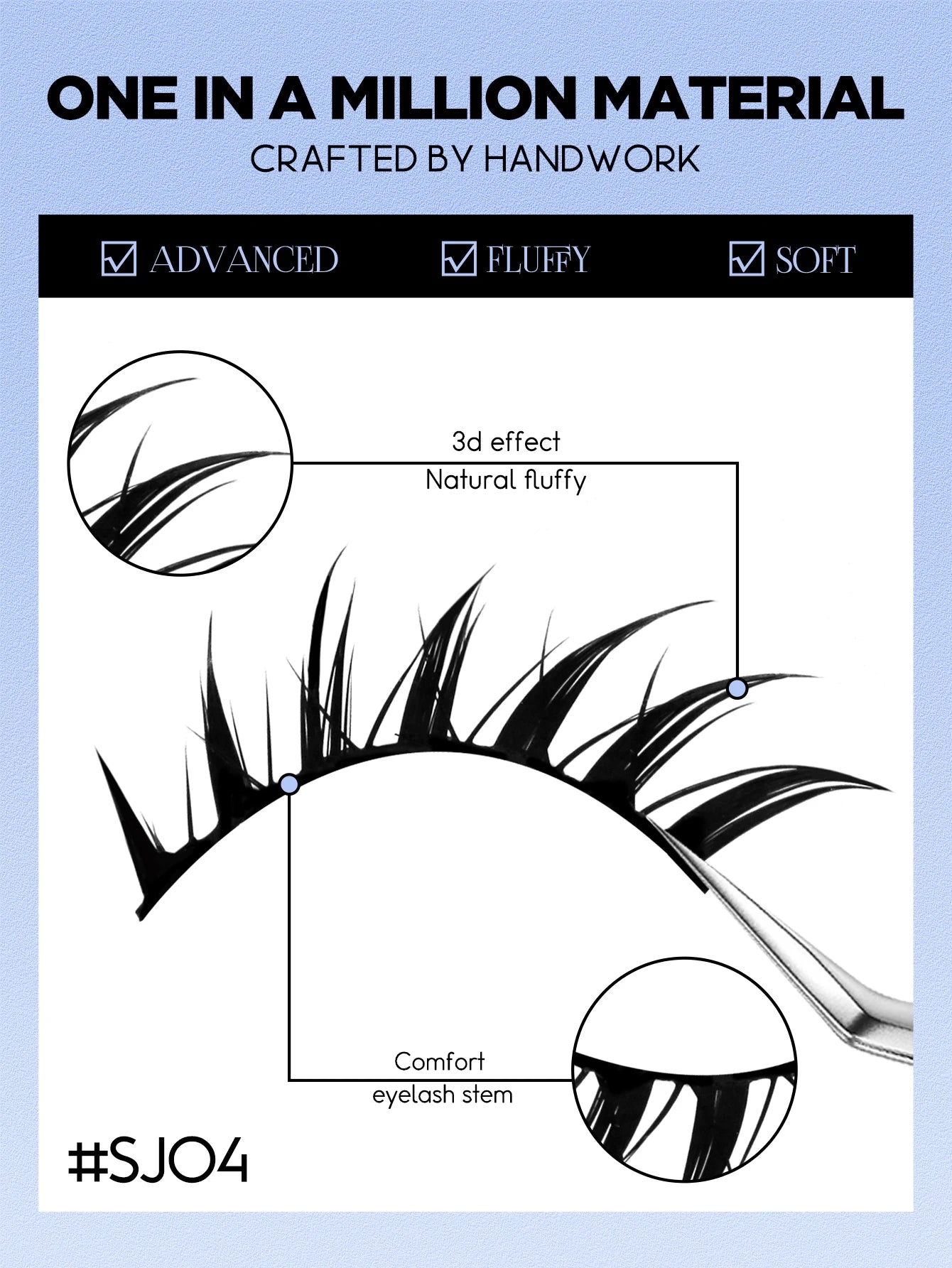 Groinneya Cat Eye 3D Natural False Lashes Fluffy Soft - Smarsty