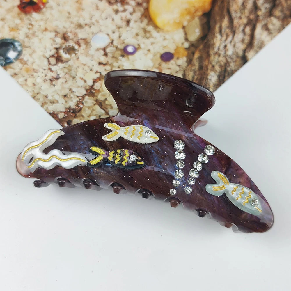 Handmade Large Sea Hair Claw Clips Acetate Beach Starfish - Smarsty