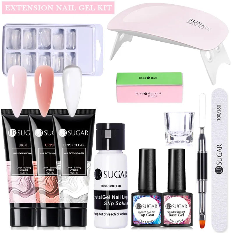 Nude Glitter Gel Nail Polish Kit for Long-Lasting Manicure - Smarsty