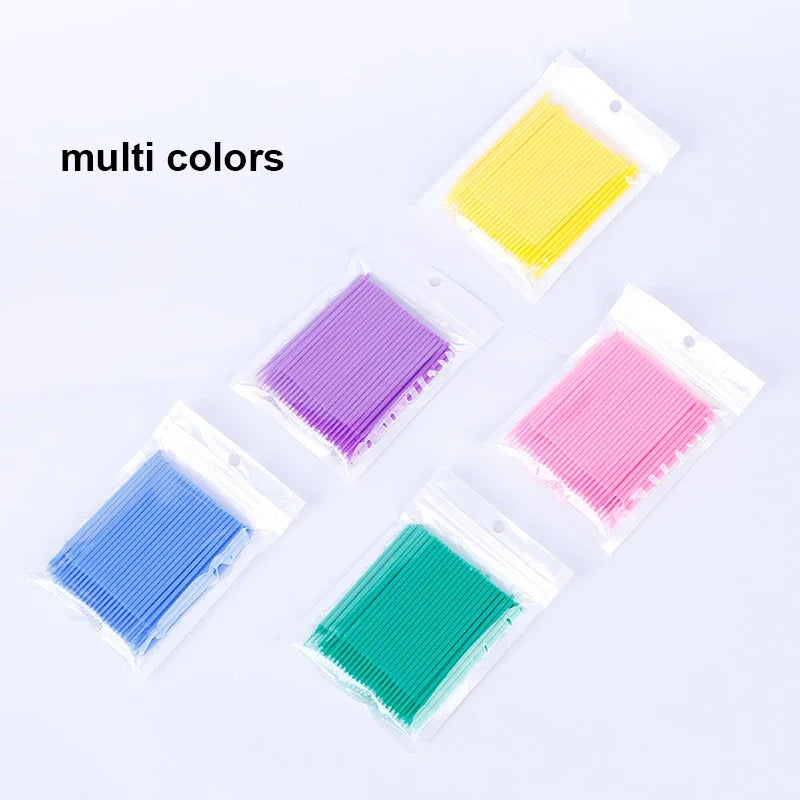 100Pcs Micro Cotton Swabs for Eyelash Cleaning - Smarsty