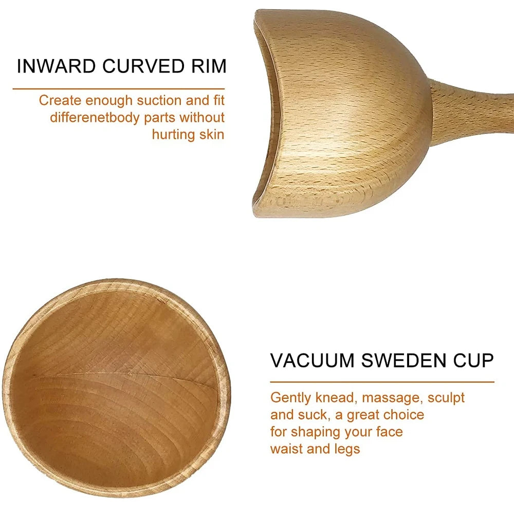 6 In 1 Wooden Massage Tool Set for Lymphatic Drainage - Smarsty