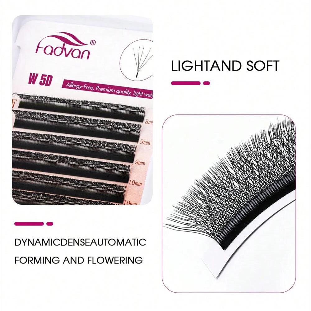 FADVAN 5D W Shape Faux Mink Eyelash Extensions - Smarsty