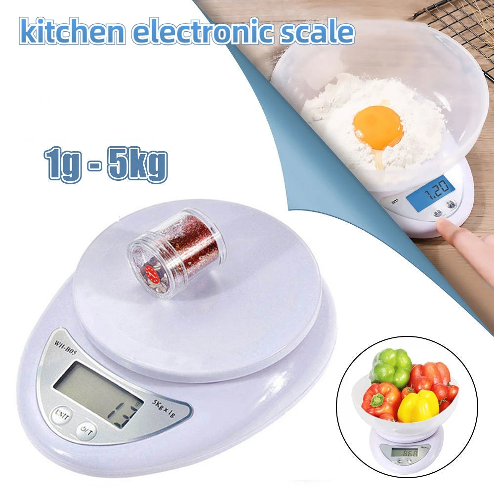 Portable Digital Food Scale with LED Display 5kg Capacity - Smarsty