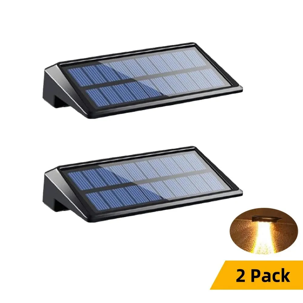 2 Pack Solar Wall Lights Waterproof LED Outdoor Lighting - Smarsty