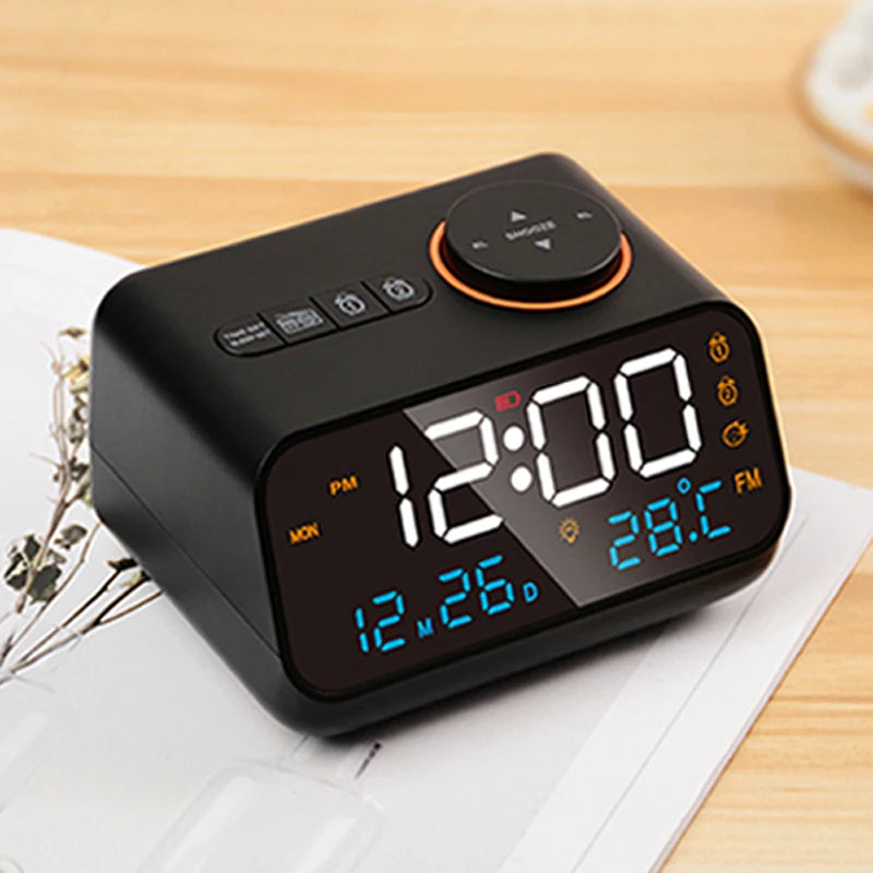 Modern FM Radio LED Alarm Clock with Temperature Display - Smarsty