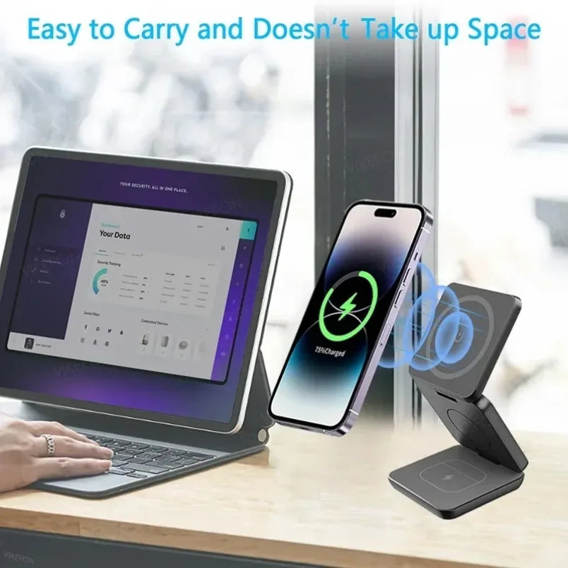 Foldable 3 In 1 Wireless Charger For iPhone And Watch - Smarsty