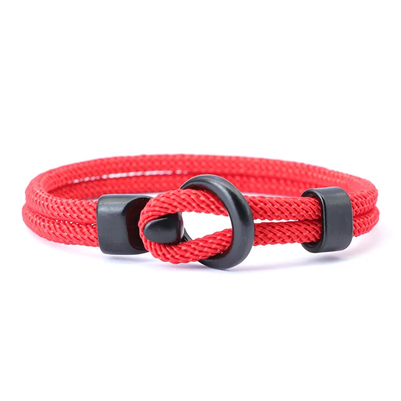 Men's Double Layer Paracord Survival Rope Bracelet Outdoor - Smarsty