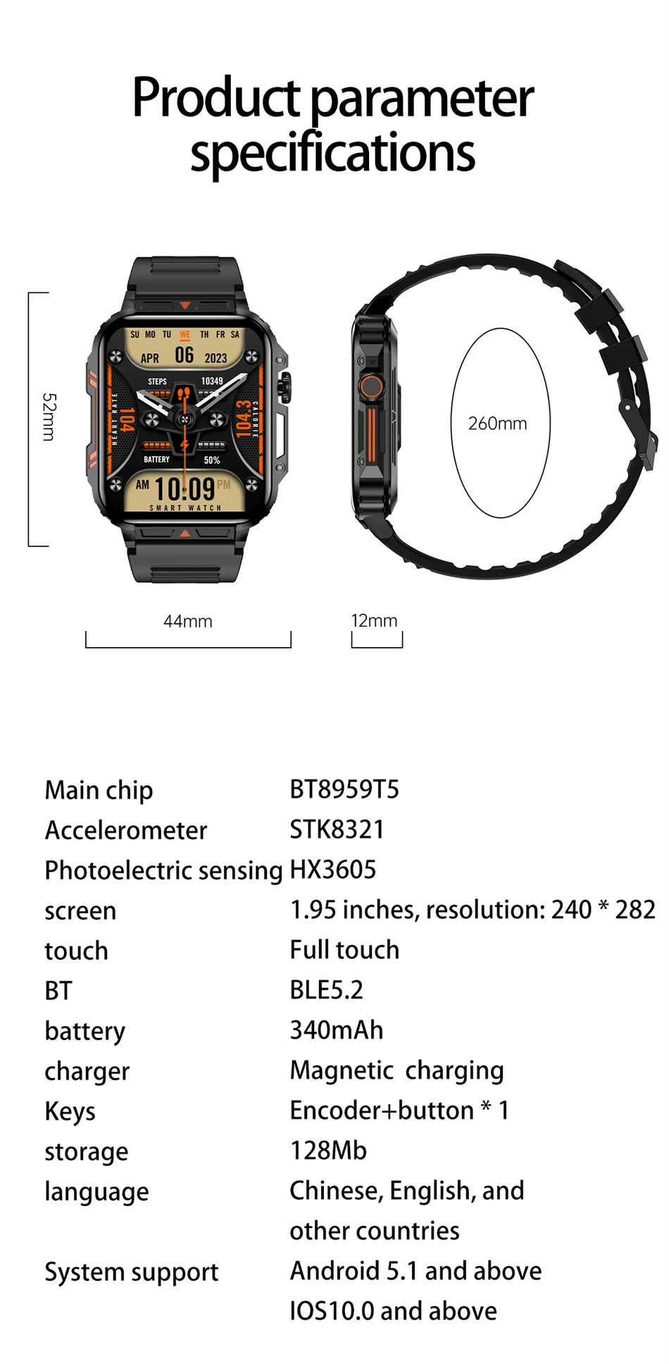 2024 Outdoor Military Smart Watch with IP68 Waterproof - Smarsty