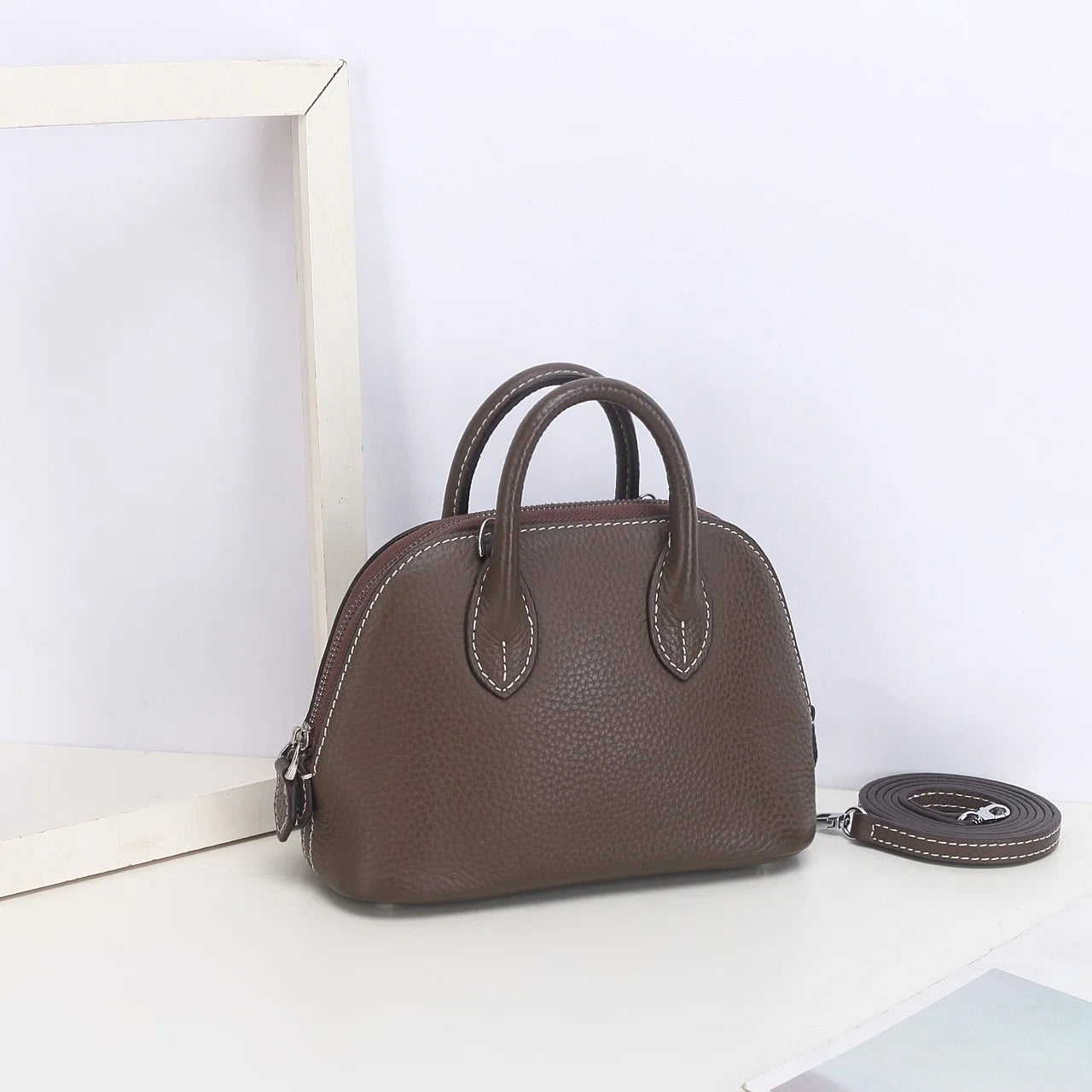 Cow Leather Shell Bag Crossbody Women Messenger Style - Smarsty