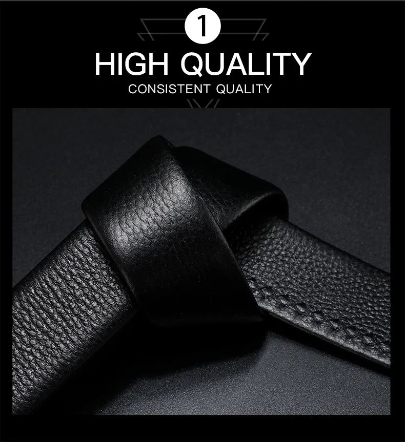 Business Men Leather Belt Automatic Buckle Durable - Smarsty