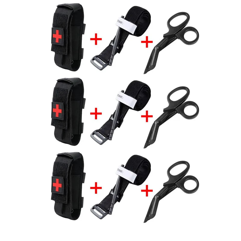 Outdoor camping Explore Military tourniquet Survival Combat tourniquet Spin Medical emergency strap Scissors organizer bag by Smarsty