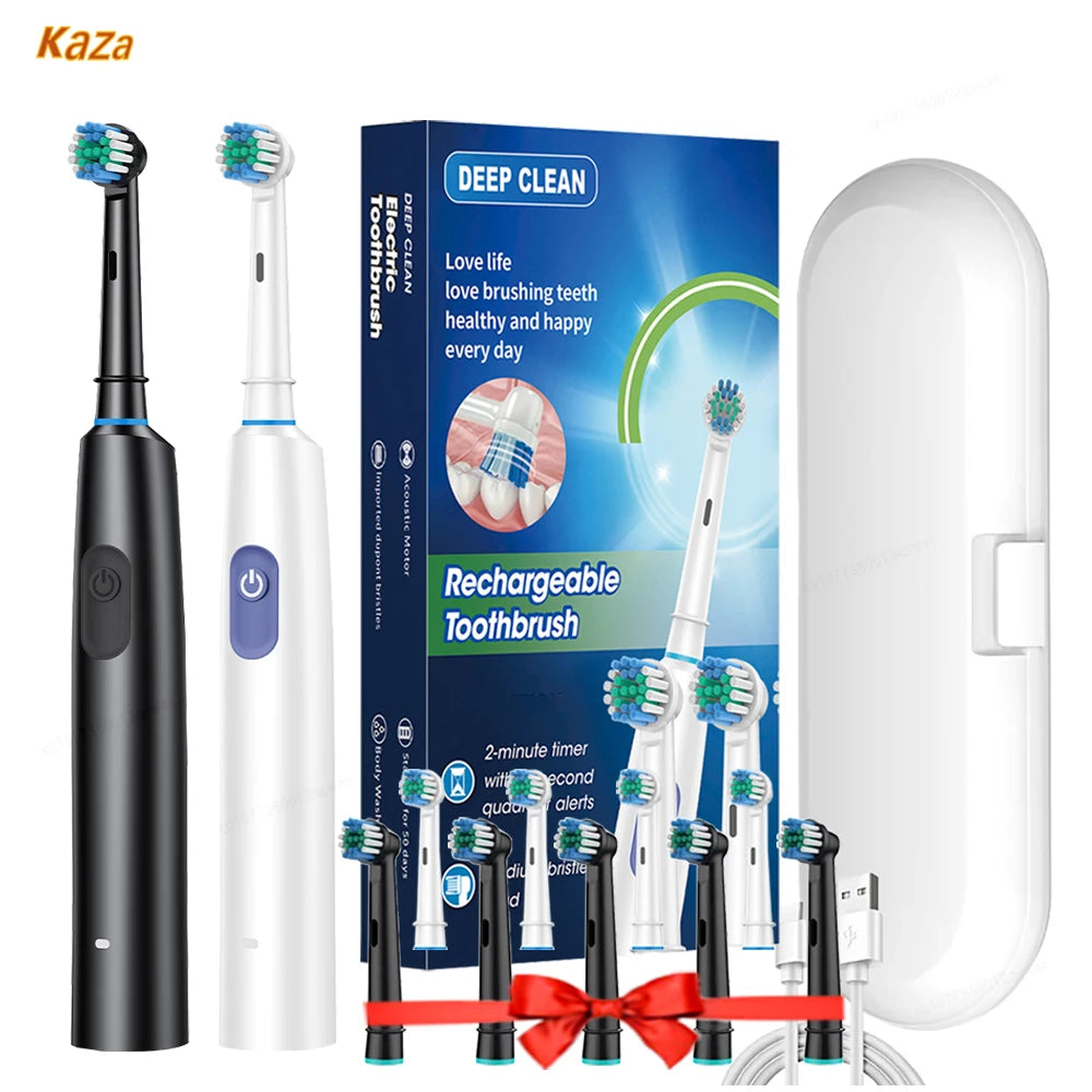 Waterproof Electric Toothbrush with 8 Heads and Timer - Smarsty