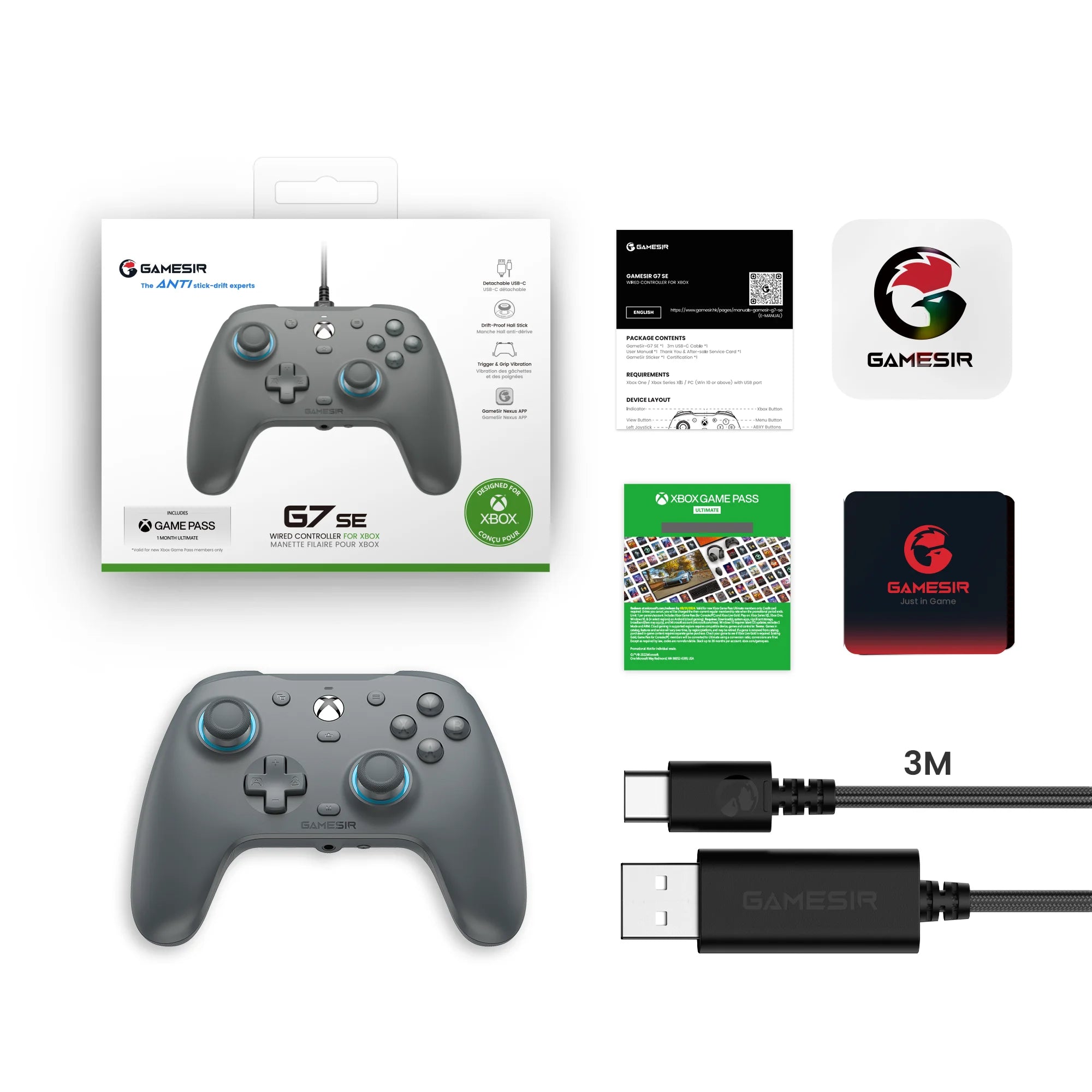 GameSir G7 SE Wired Xbox Gaming Controller with Hall Effect Joystick - Smarsty