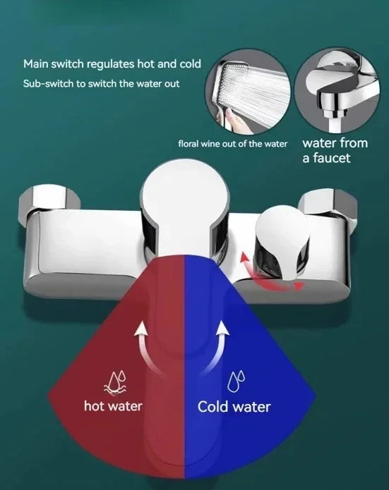 Contemporary Dual Handle Shower Faucet Set with Mixing Valve - Smarsty