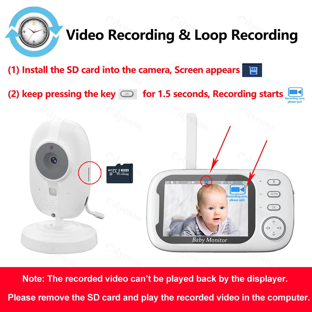 3.5 Inch Better Than VB603 Baby Monitor With Camera LCD Electronic Babysitter Wireless 2 Way Audio Talk Video Baby Nanny Radio