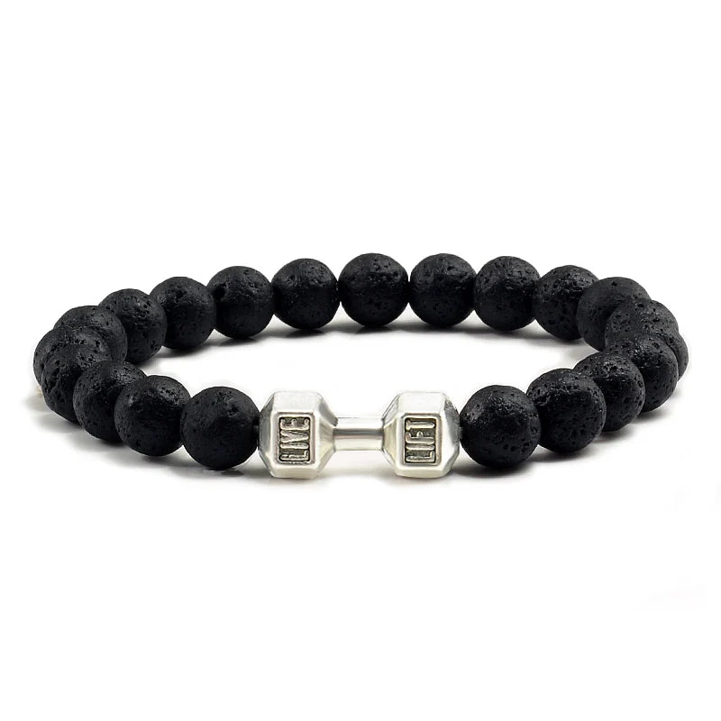 Natural Stone Dumbbell Bead Bracelet for Energy and Style - Smarsty
