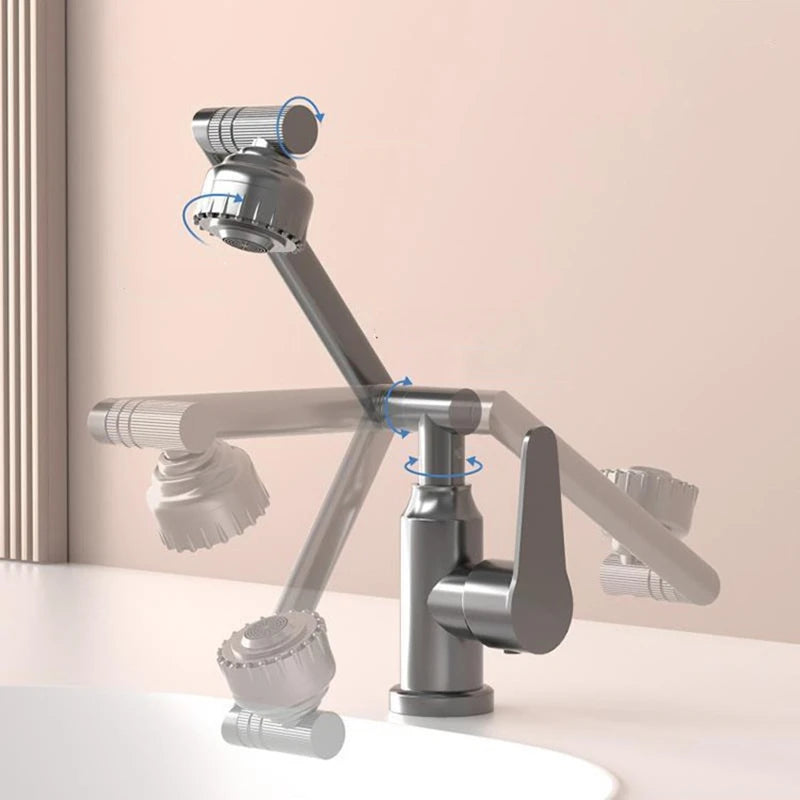 Swivel Bathroom Sink Faucet with Hot and Cold Water - Smarsty