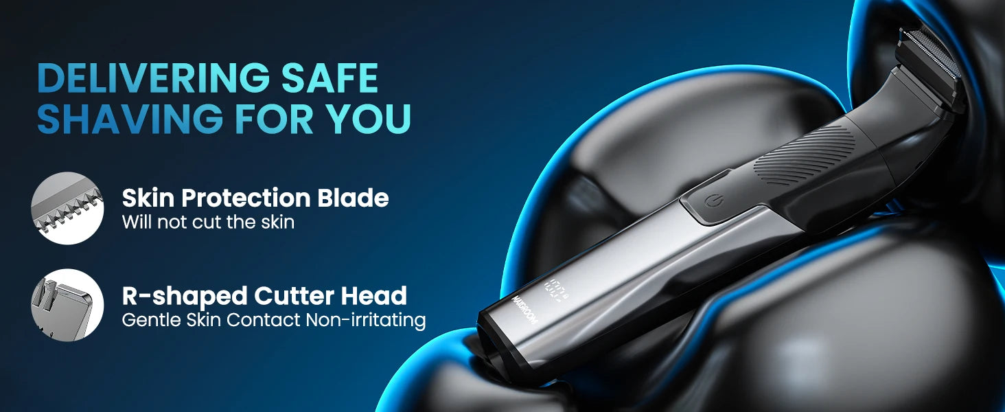 MAXGROOM 3 in 1 Men Bidirectional Body Hair Trimmer Electric Shaver IPX6 Waterproof Double-edged Razor Whole Body Hair Trimmer