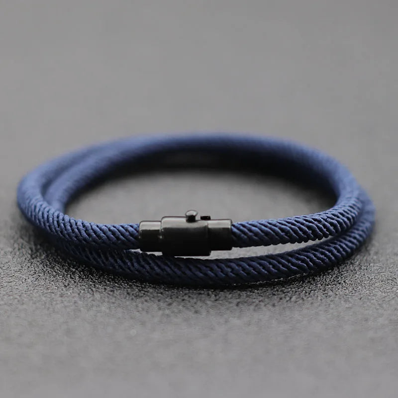 Double Layer Magnetic Buckle Men's Survival Bracelet - Smarsty
