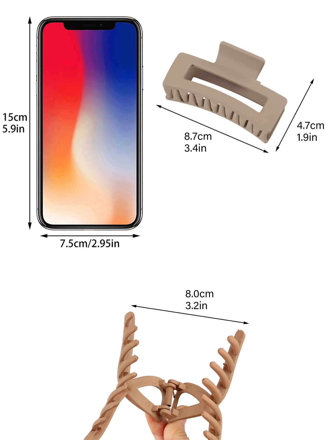 Mixed Color Hair Claw Clips Strong Hold For Curly Hair - Smarsty