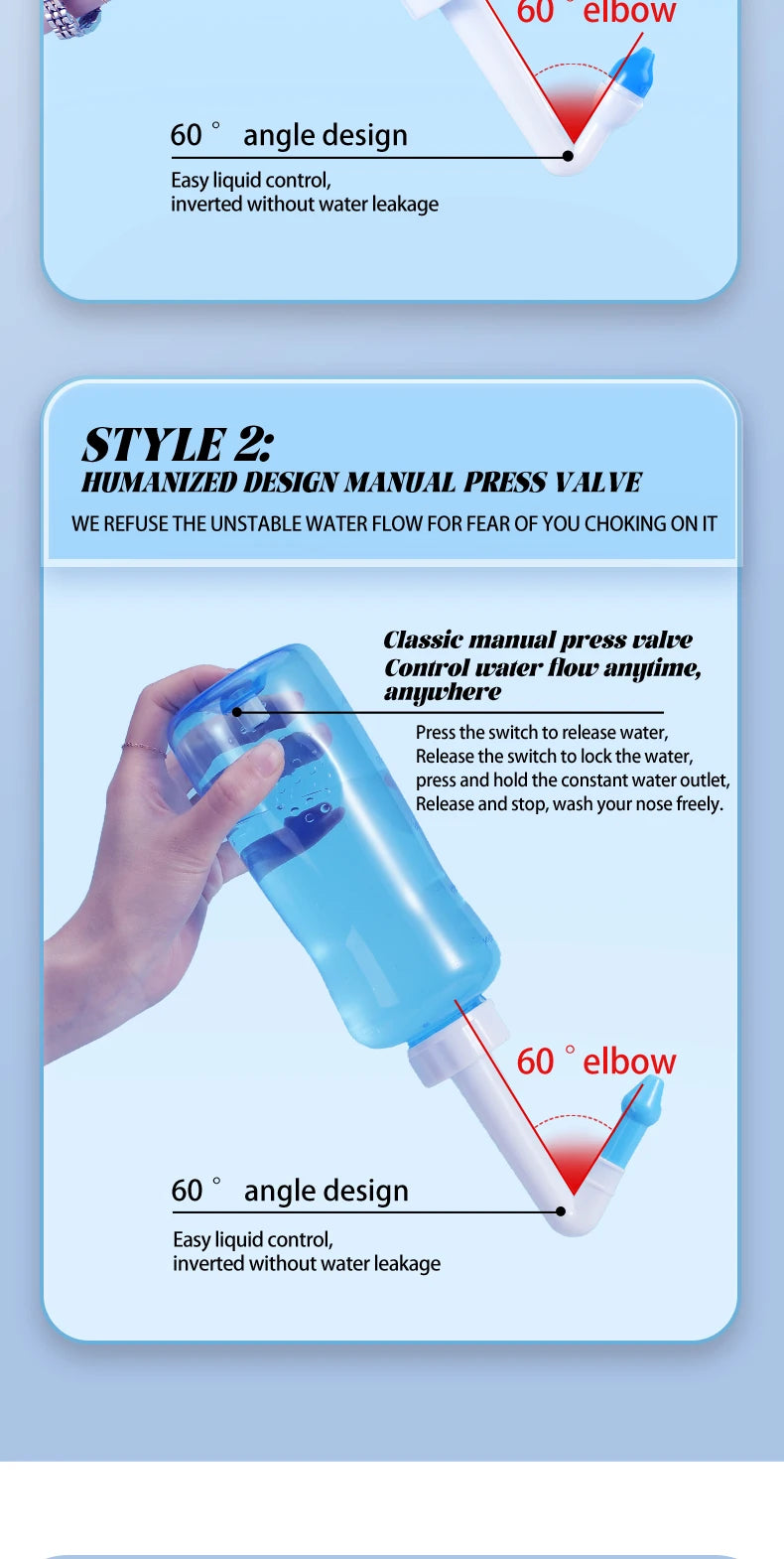 Nasal Irrigator Rinse Bottle for Allergy Relief - Smarsty