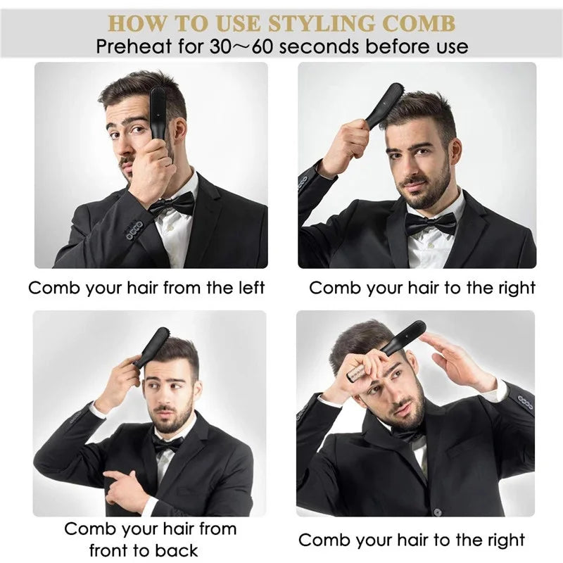 Electric Hot Comb Straightener for Quick Beard Care - Smarsty