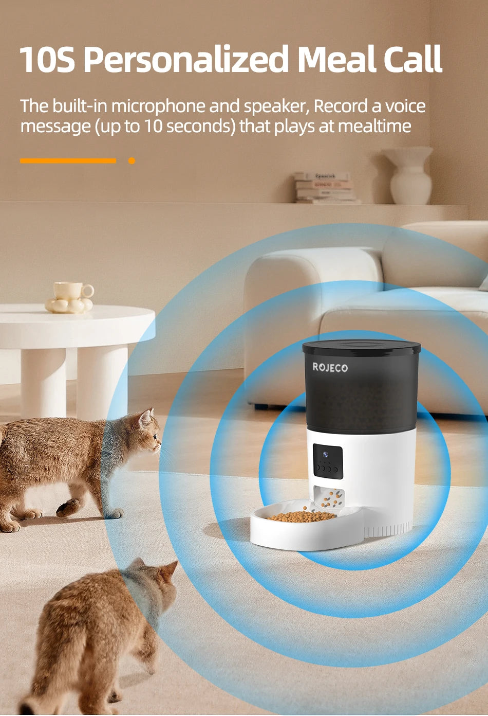 ROJECO 3L Automatic Pet Feeder With Remote Control - Smarsty