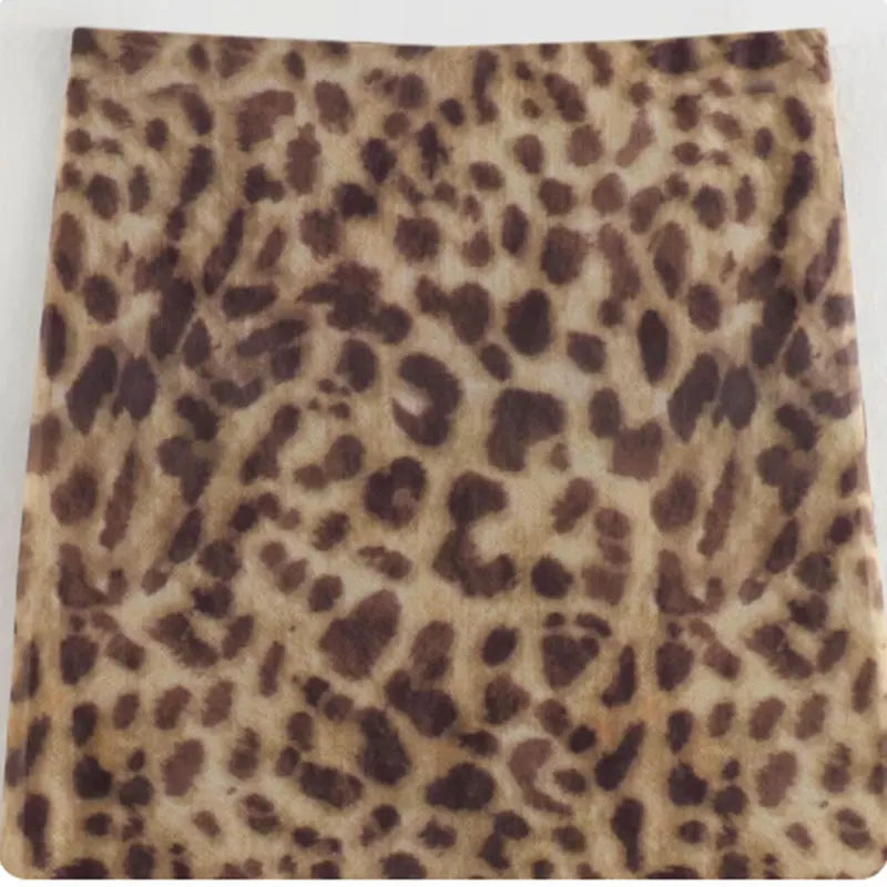 Women Leopard Tulle Midi Skirt 2024 Summer Fashion High Waist Elasticated Waistband Long Skirts Streetwear - Smarsty
