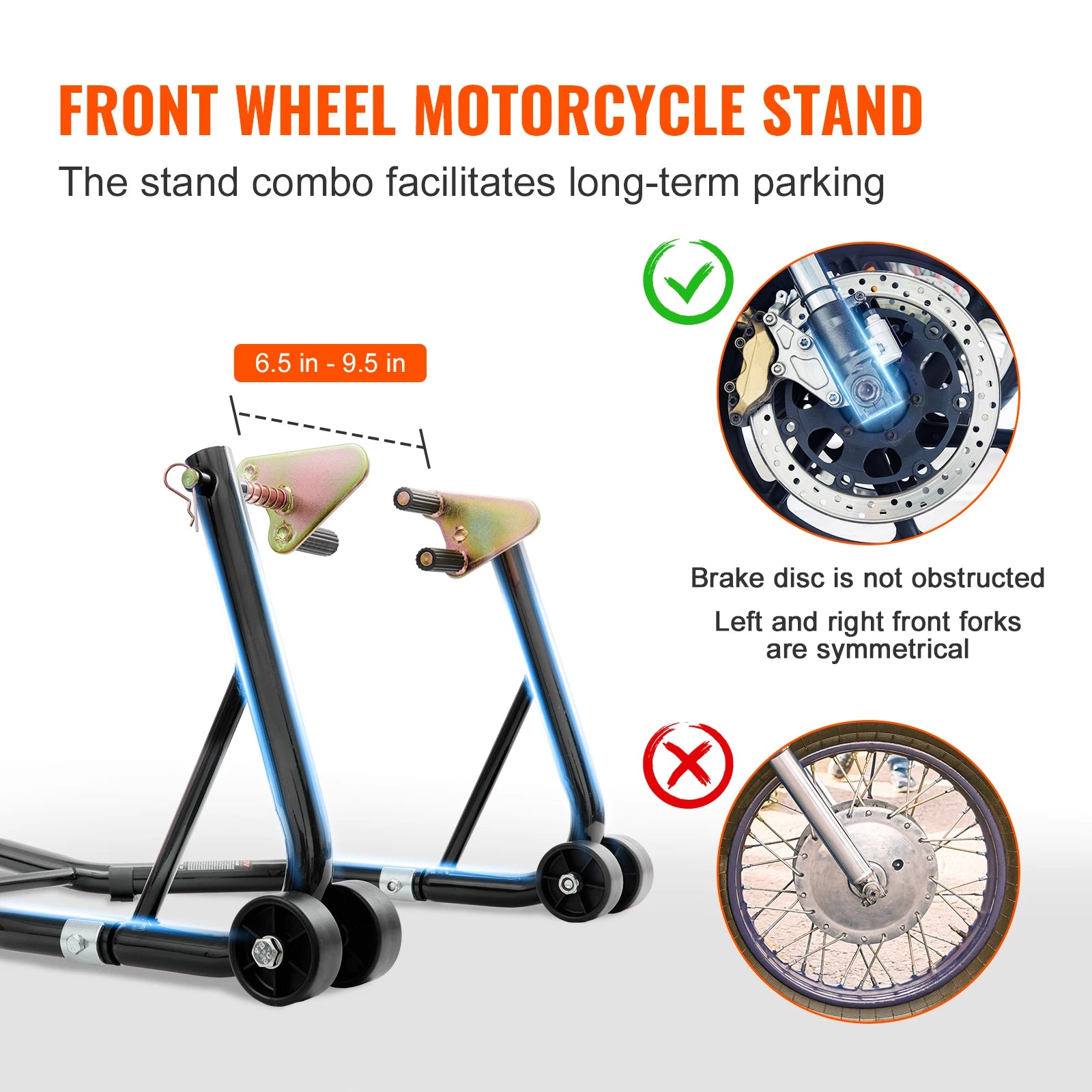 SucceBuy Motorcycle Stand Lift 850lbs Front Rear Combo Stand Lift Stand Front&Rear Wheel Fork Stand Heavy Duty Rear Wheel Stand