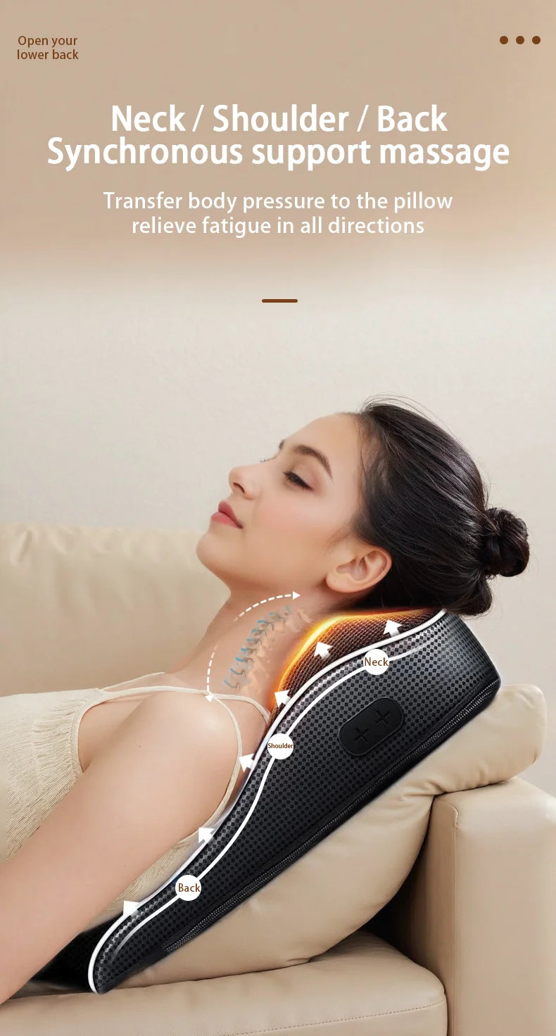 Shiatsu Electric Neck Pillow with Heating Therapy - Smarsty