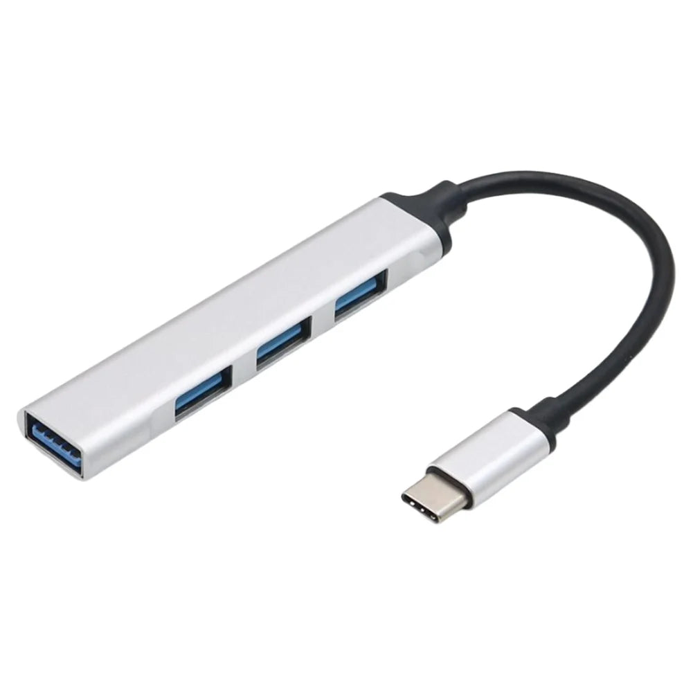 4-In-1 USB 3.0 Hub Adapter 5Gbps USB Splitter USB C To USB Hub Multiple USB 3.0 Hub USB Port Expander for Laptop and PC