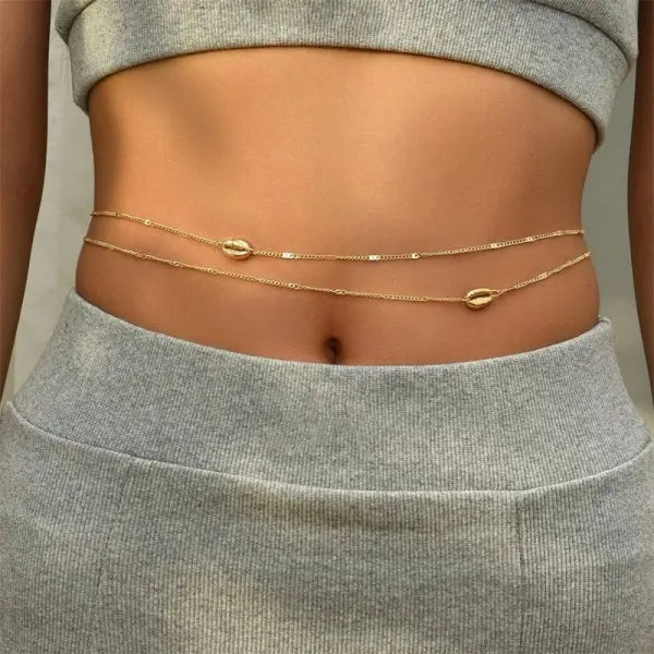 Minimalist Double Layer Metal Belly Chain for Summer - Smarsty