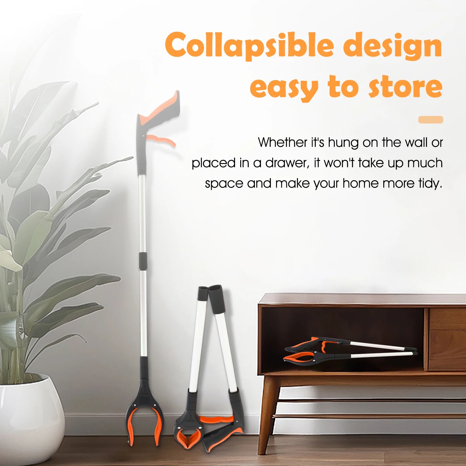 2-Pack Foldable Garbage Clip Litter Reachers Pickers Gripper Extender Hand Tools Environmental Sanitation Garbage Collector