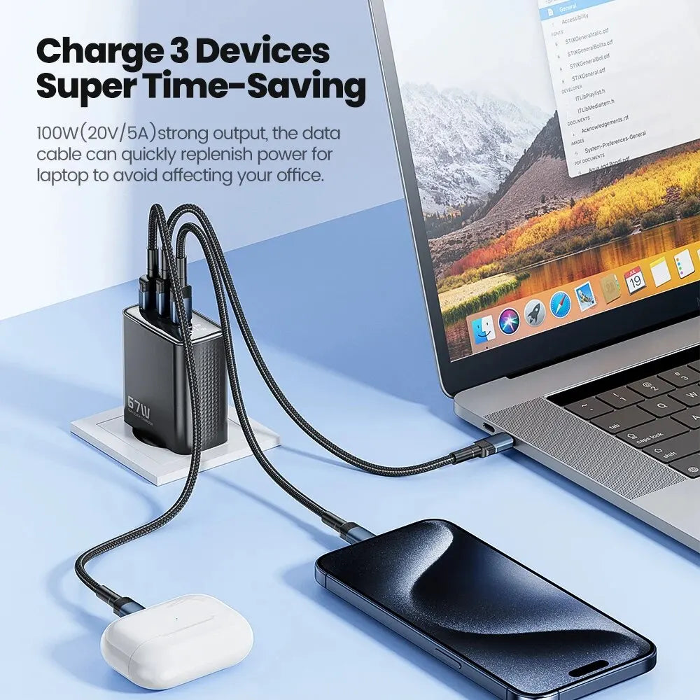 GaN USB Type C Charger With Digital Display 65W Power - Smarsty