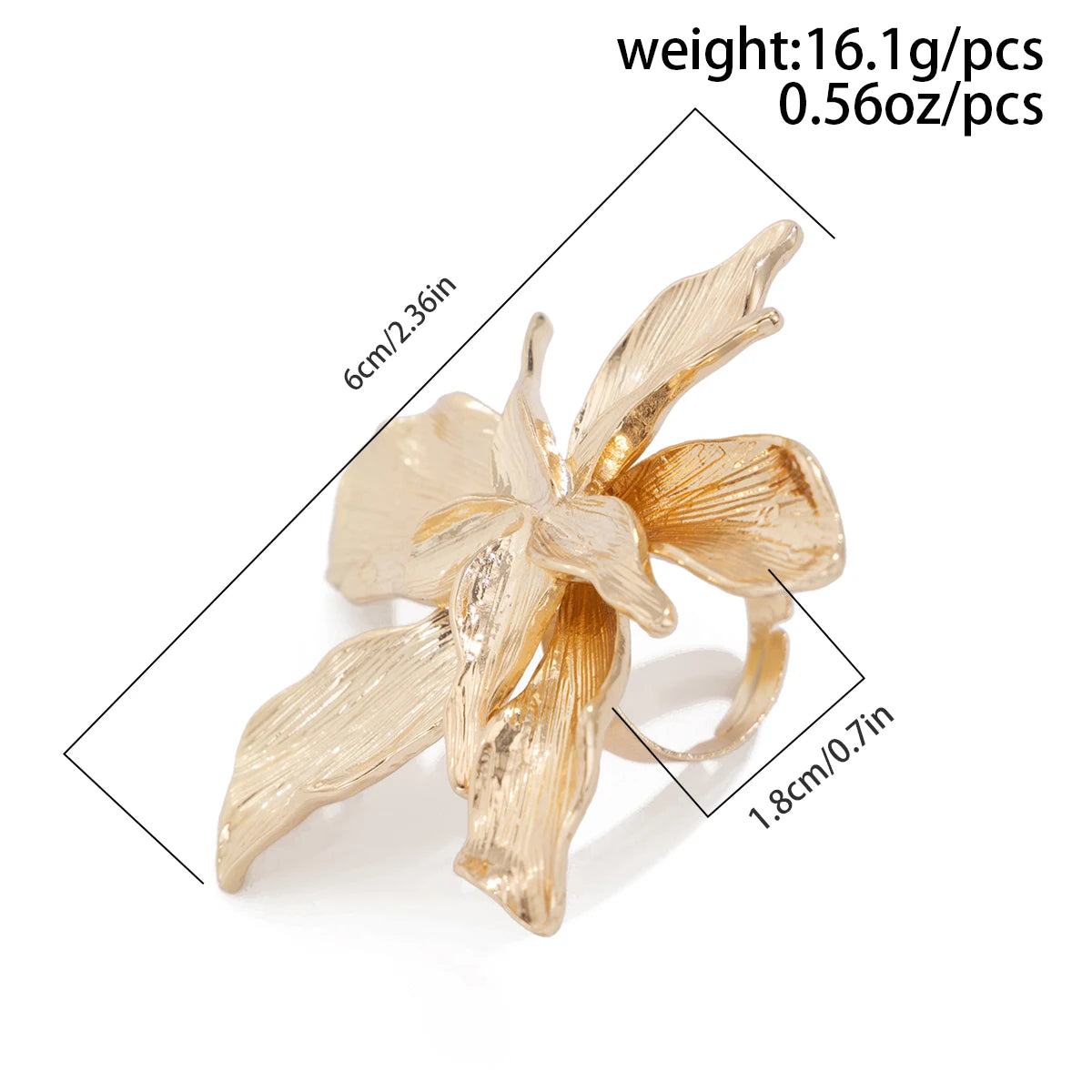 Double Layered Metal Flower Ring for Women - Smarsty