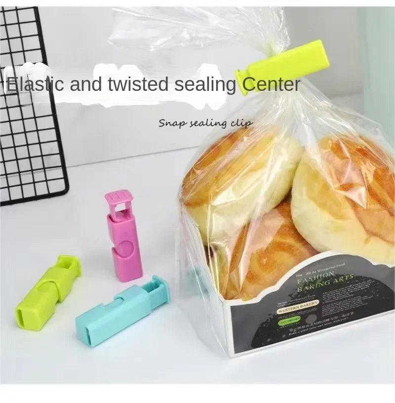 12 PCS Squeeze Bread Bag Clips Reusable Fresh Food Seal Plastic Clip Snack Bag Seal Spring Clip Home Kitchen Storage by Smarsty