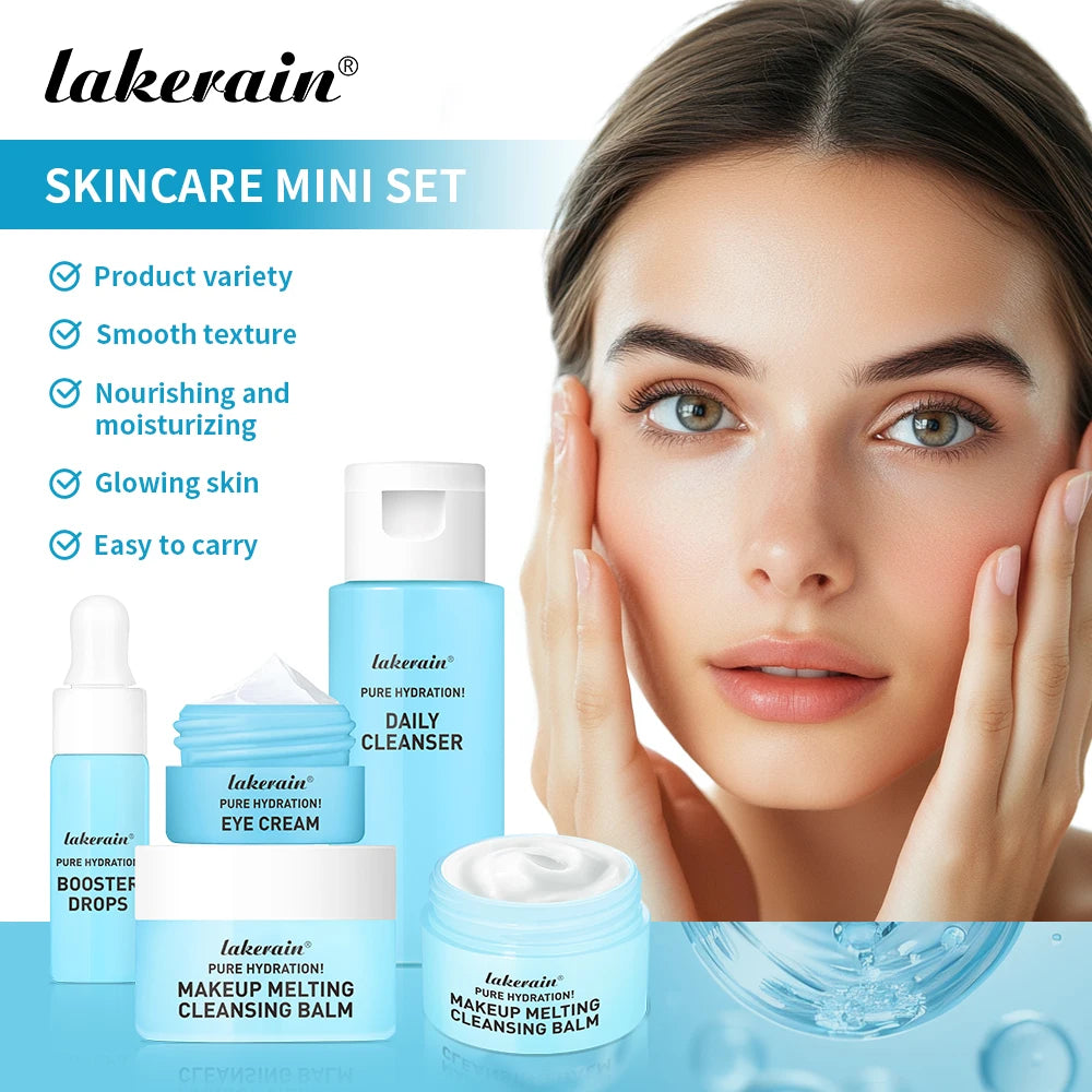 5PCS Skincare Set Hydrate Brighten Firm Skin Exfoliating Acne Removal Shrink Pore Fix Sensitive Dullness Collagen Face Kit