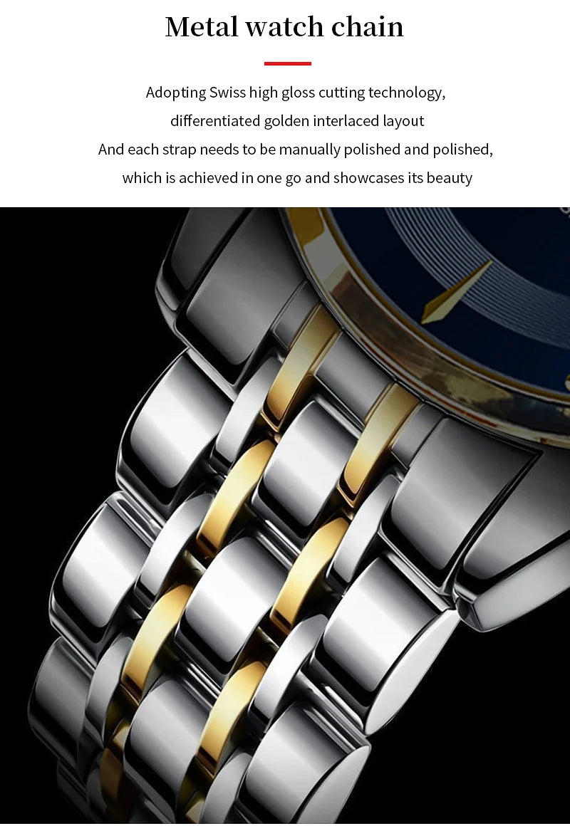 Luxury Stainless Steel Men's Watch with Rhinestones - Smarsty