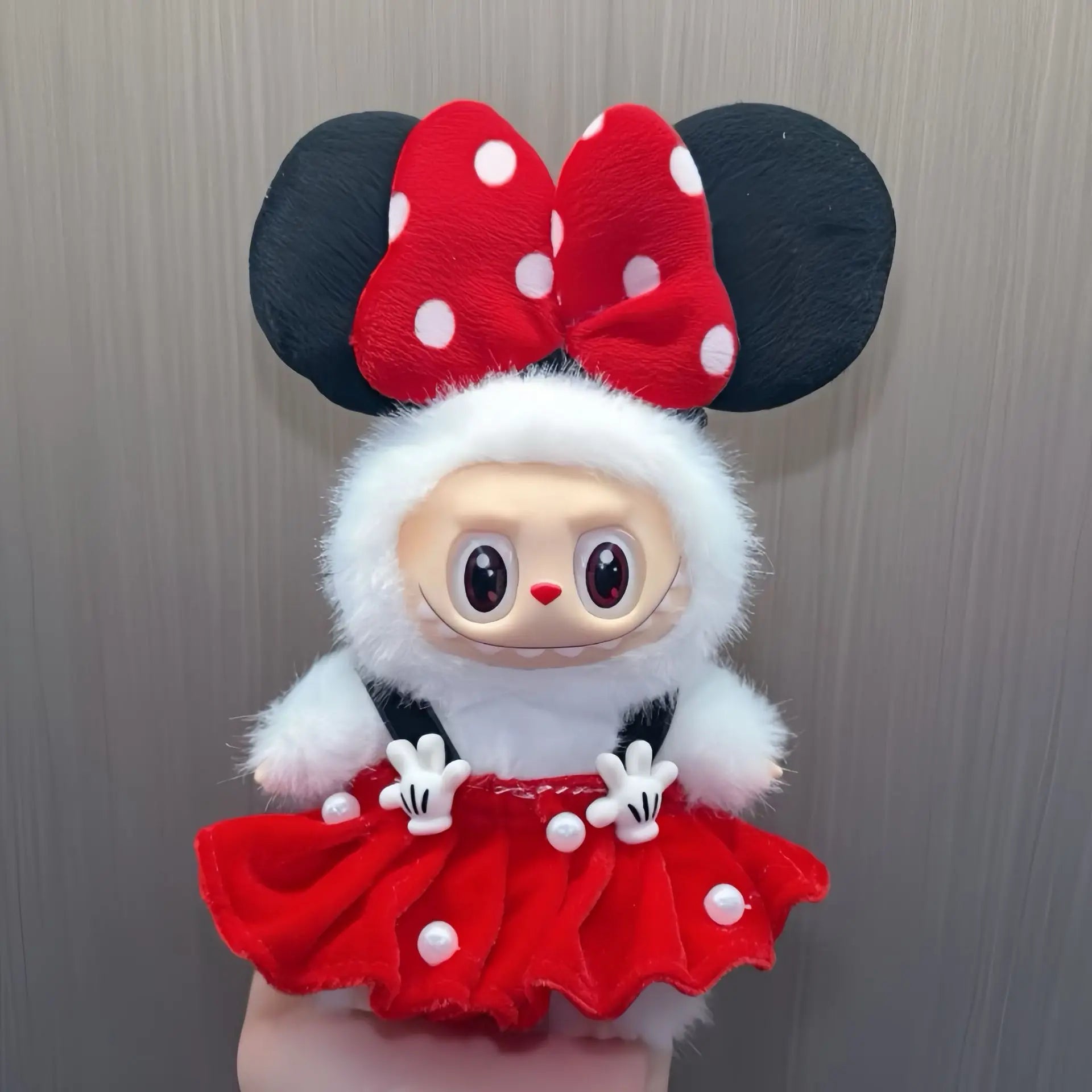 2025 NEW For 17cm Labubu Doll Christmas Clothes Christmas Red Deer Theme Set Labubu Accessories unique Christmas Gift