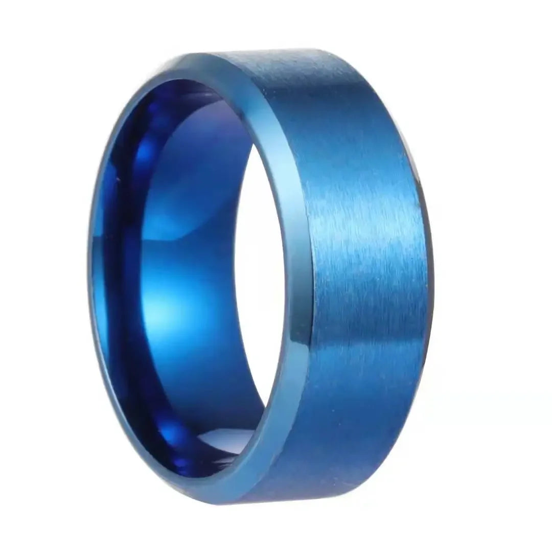 Stainless Steel Black Wedding Band Ring for Couples - Smarsty