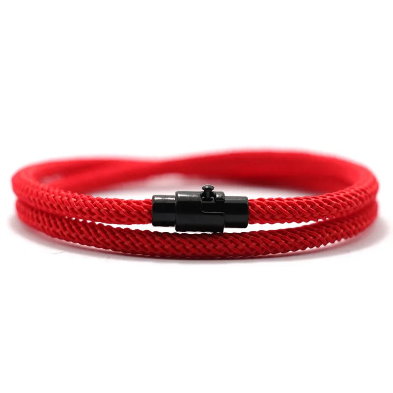 Double Layer Magnetic Buckle Men's Survival Bracelet - Smarsty