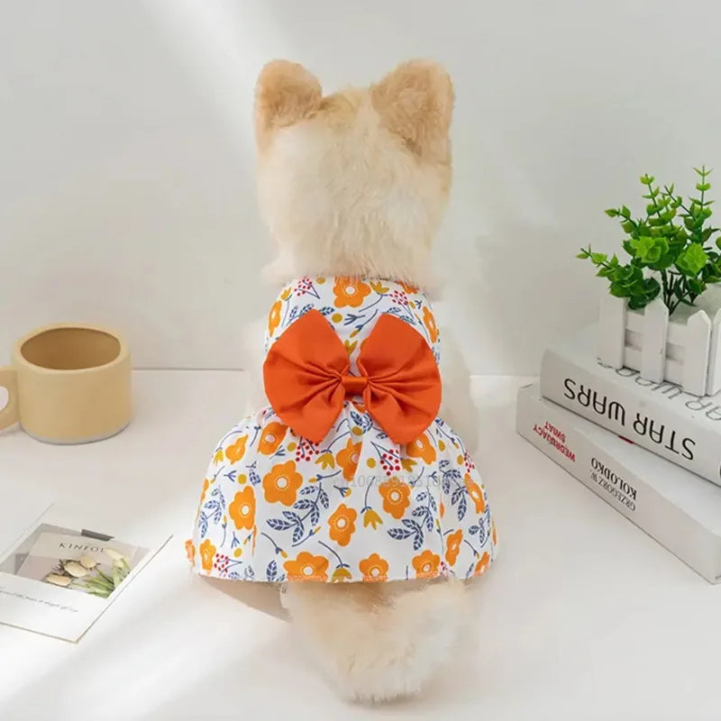 Small Dog Flower Princess Dress for Summer Fun - Smarsty